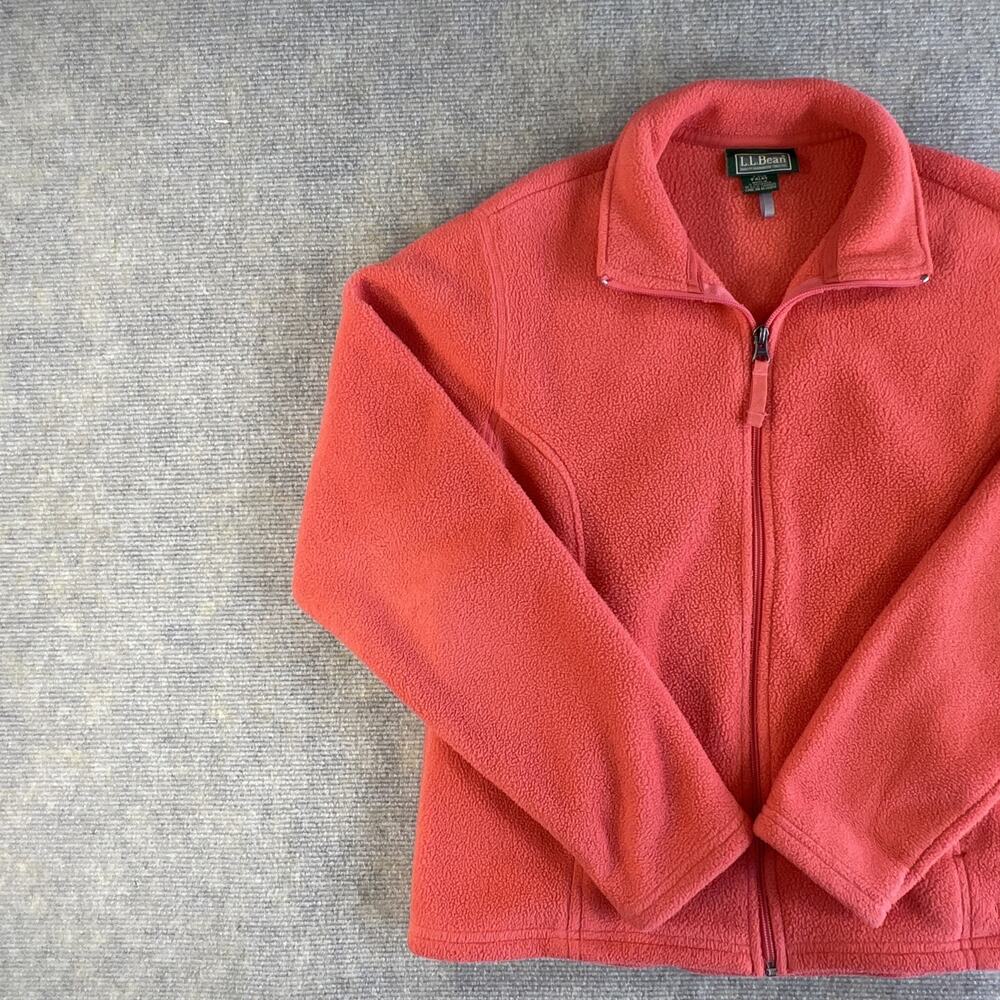 Classic L.L. Bean Sweater Fleece Full-Zip Jacket, Sz. Small Women , Salmon
